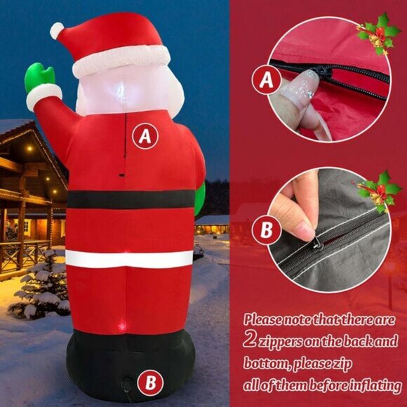 ⚡12 FT Giant Christmas Inflatable Santa Claus Built-in LED Outdoor Decorations - Picture 2 of 7